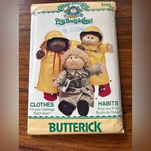 BUNDLE & SAVE: BUTTERICK Pattern 3152 - Cabbage Patch Clothes / Rain Coat